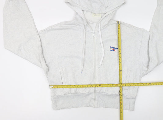 Womens UK Size L Reebok Grey Full Zip Hoodie