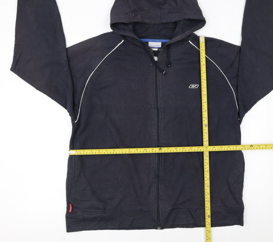 Mens UK Size L Reebok Black Full Zip Hoodie