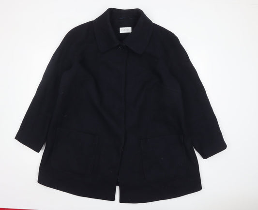 Womens UK Size 22 Marks and Spencer Black Overcoat