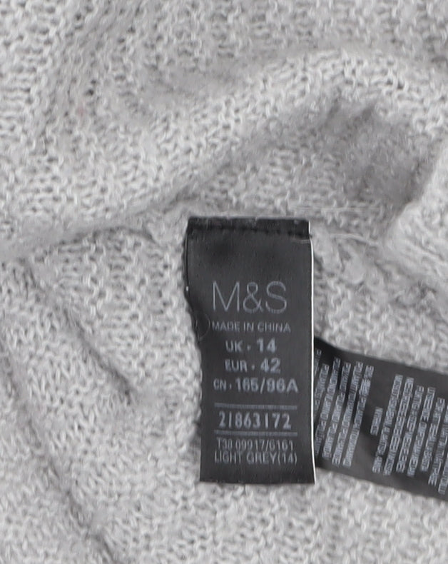 Womens UK Size 14 Marks and Spencer Grey Pullover Jumper