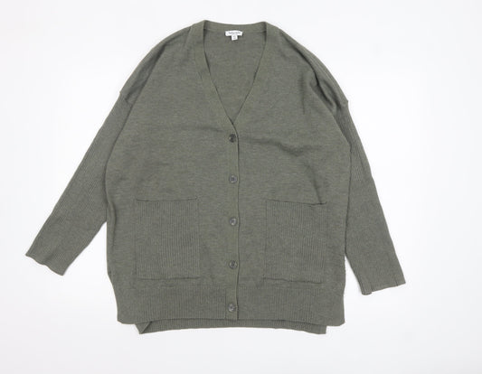 Splendid Women's Green V-Neck Button Knit Cardigan Size M