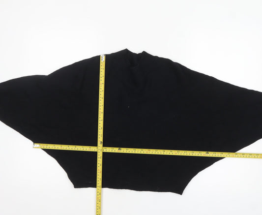 ZARA Women’s Black Mock Neck Dolman Sleeve Knit Jumper Size 10