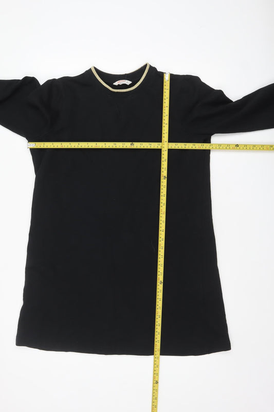 John Lewis Women’s Black Shift Jersey Dress M Long Sleeve Crew Neck