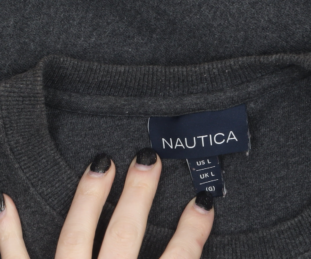 Mens UK Size L Nautica Grey Pullover Sweatshirt