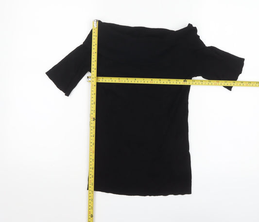 Oasis Women's Black Off Shoulder Knit Top Size 12