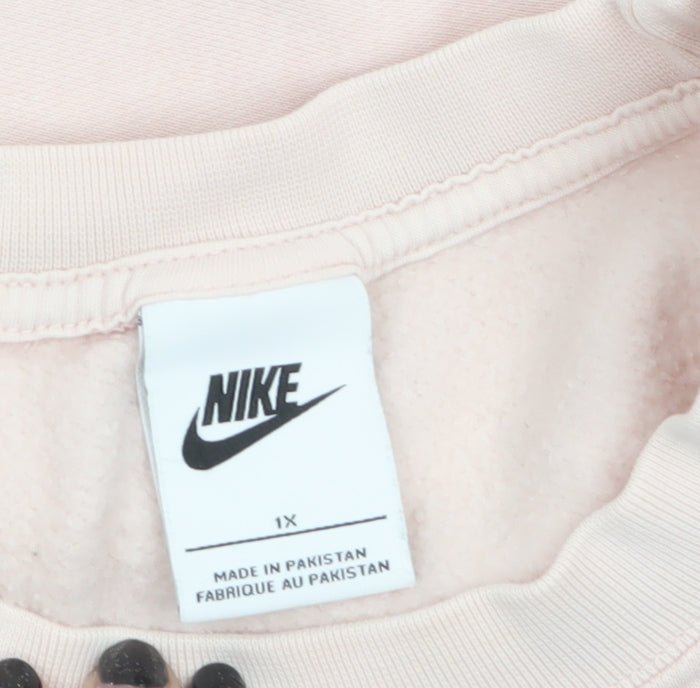 Womens UK Size 1X Nike Pink Pullover Sweatshirt
