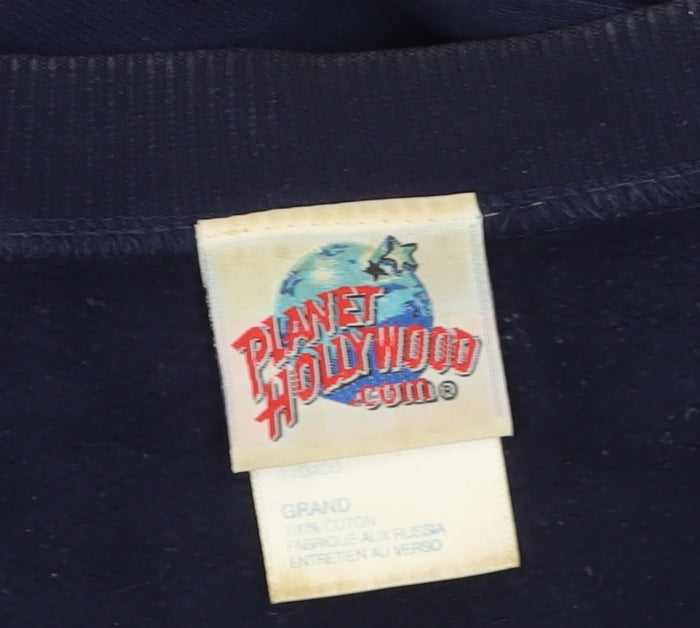 Mens UK Size L Planet Hollywood Blue Pullover Sweatshirt