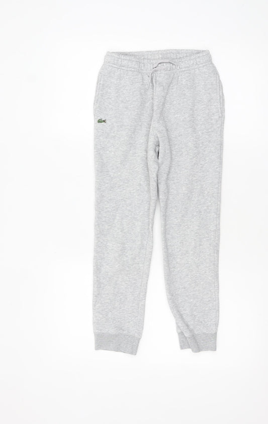 Boys UK Size 10 Years Lacoste Regular Fit Jogger Grey Trousers