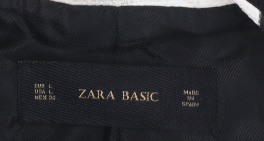 Womens UK Size L Zara Basic Regular Ivory Blazer