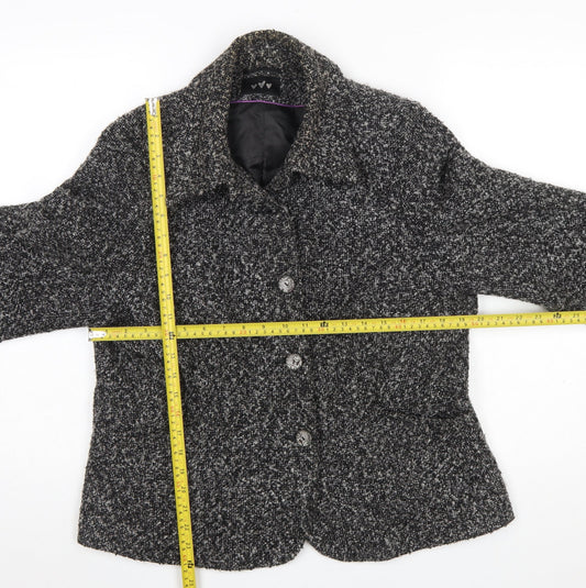 Marks and Spencer Per Una Women Black Bouclé Wool Blend Blazer Size 18