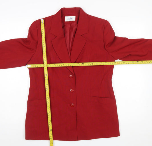 Eastex Women Red Size 10 Classic Single-Breasted Blazer