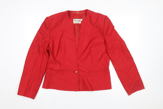 Windsmoor Women's Red Size 14 Single-Breasted Blazer Jacket