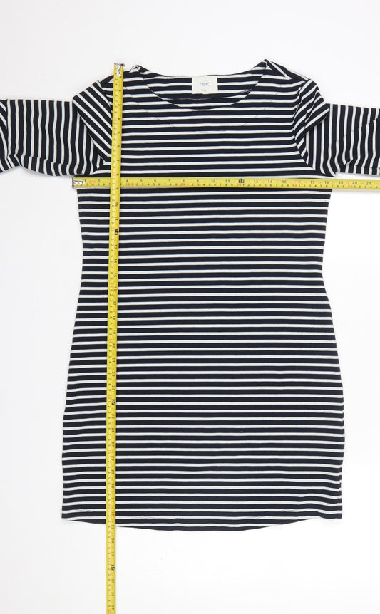 Next Women’s Black White Striped Shift Dress Size 12