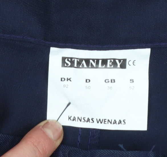 Mens UK Size 36 Stanley Regular Fit Workwear Blue Trousers