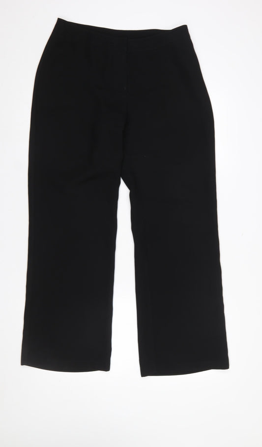 Womens UK Size 12 BM Regular Fit Business Casual Workwear Black Trousers