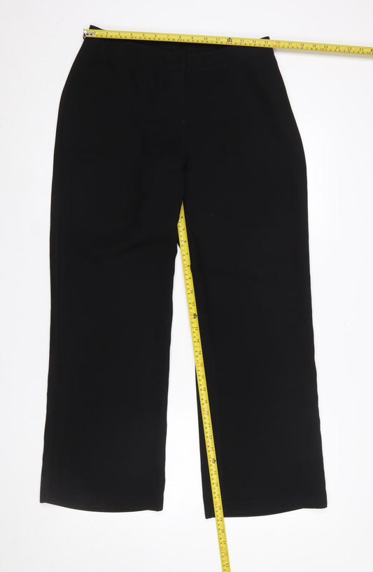 Womens UK Size 12 BM Regular Fit Business Casual Workwear Black Trousers