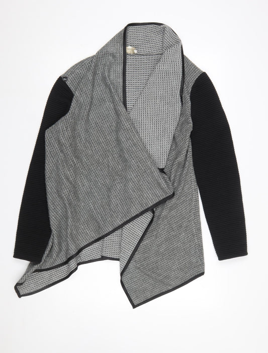 Womens UK Size M/L Apricot Grey Cardigan Jumper