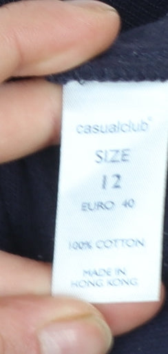 Womens UK Size 12 casualclub Blue Full Zip Jumper