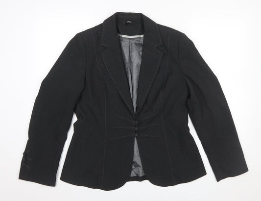 Marks and Spencer Women Charcoal Blazer UK 14 Tailored Single-Breasted Lined