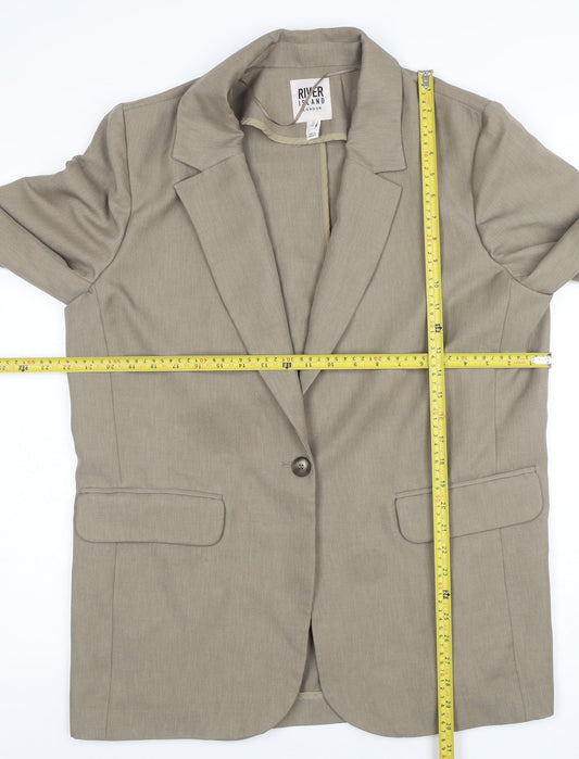 Womens UK Size 12 River Island Regular Beige Blazer