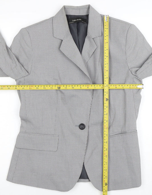 Womens UK Size 12 Zara Basic Regular Grey Blazer