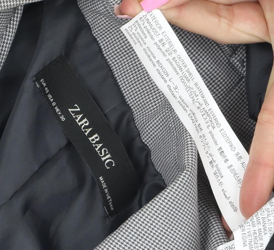 Womens UK Size 12 Zara Basic Regular Grey Blazer