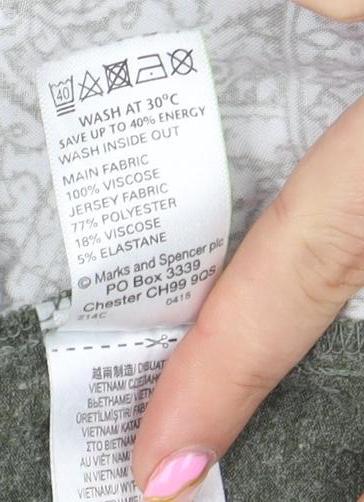 Womens UK Size 18 Marks and Spencer Green Basic T-Shirt