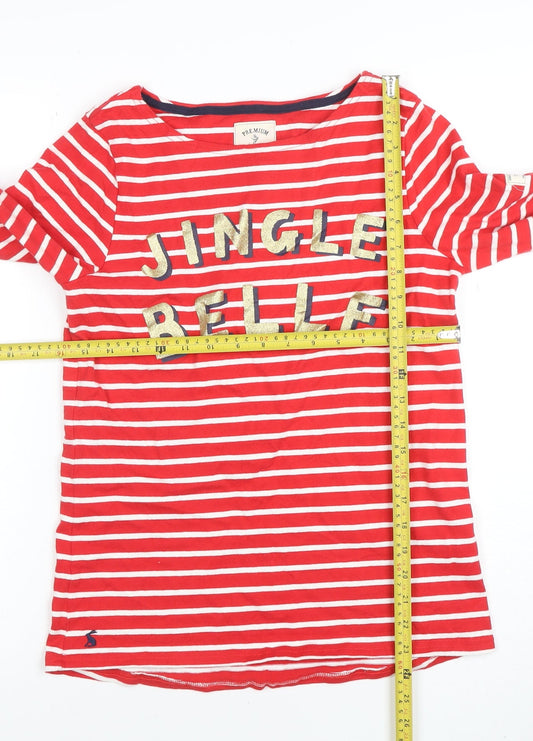 Womens UK Size 10 Joules Red Basic T-Shirt