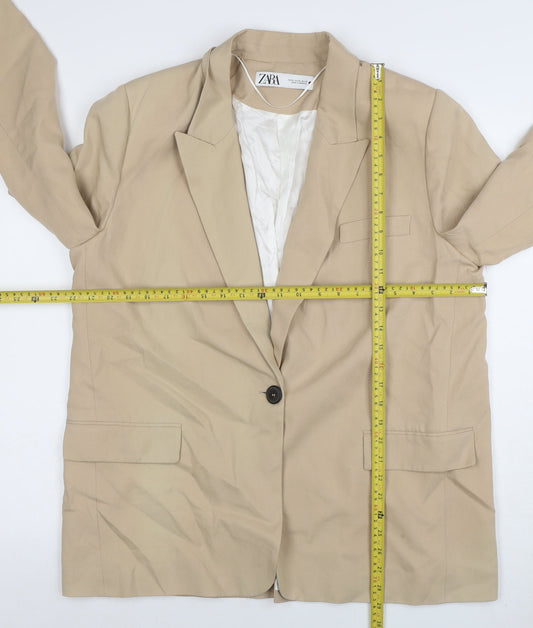 Womens UK Size XL Zara Regular Beige Blazer