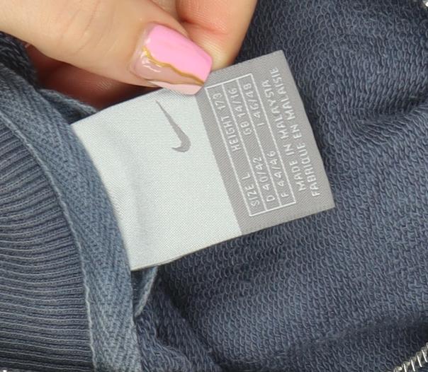 Womens UK Size L Nike Blue Full Zip Sweatshirt