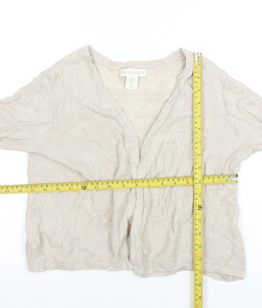Womens UK Size M Cynthia Rowley Beige Basic Blouse