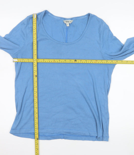 FatFace Women’s Blue Long Sleeve Cotton Stretch T-Shirt UK 16