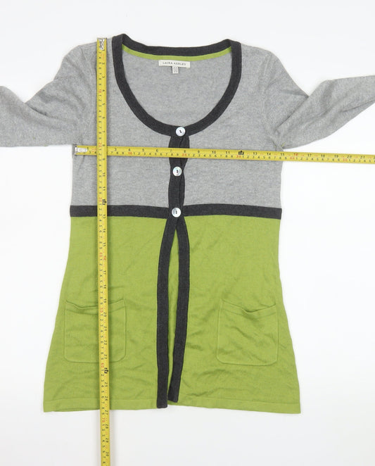 Laura Ashley Women’s Grey & Green Knit Cardigan UK 10