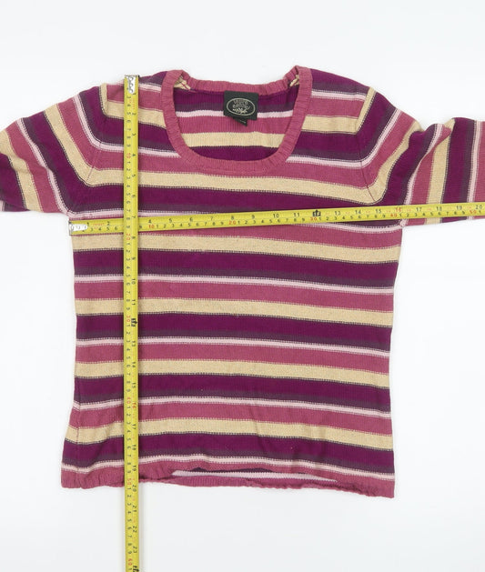Laura Ashley Women's Multicoloured Stripe Cotton Jumper Small Petite