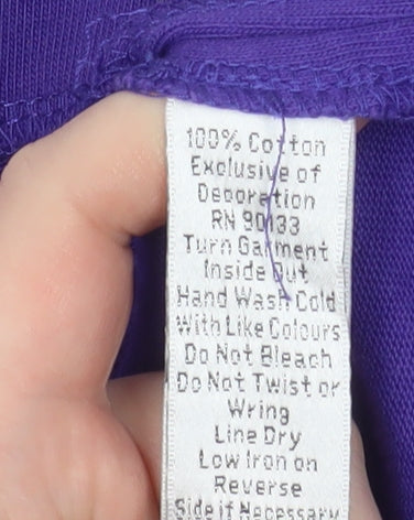 Womens UK Size XL Quacker Factory Purple Basic T-Shirt