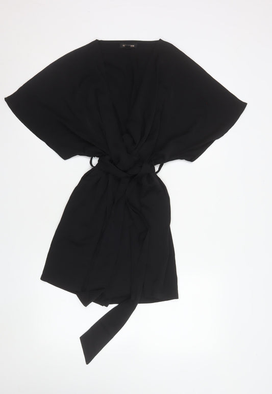 Womens UK Size S QED London One-Piece Black Playsuit