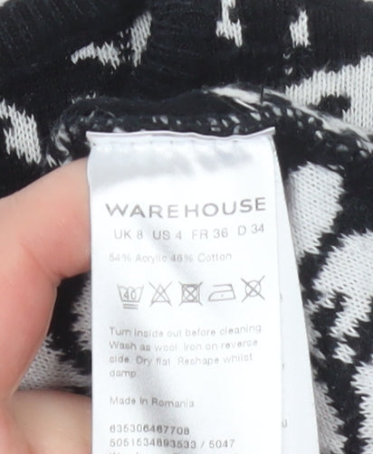 Womens UK Size 8 Warehouse Black Pullover Jumper