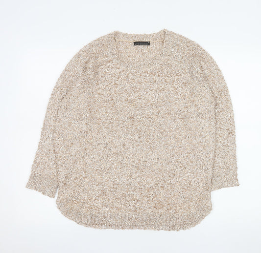 Womens UK Size M David Emanuel Beige Pullover Jumper
