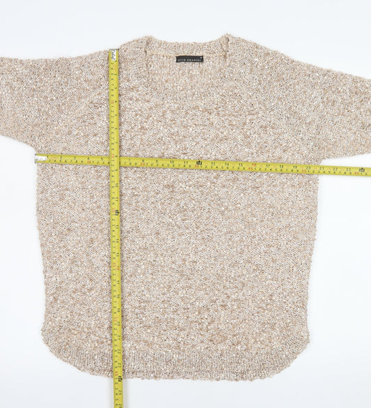Womens UK Size M David Emanuel Beige Pullover Jumper