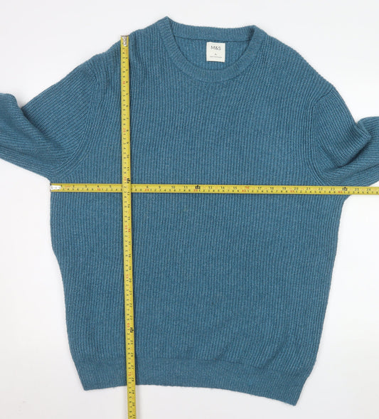 Mens UK Size XL Marks and Spencer Blue Pullover Jumper