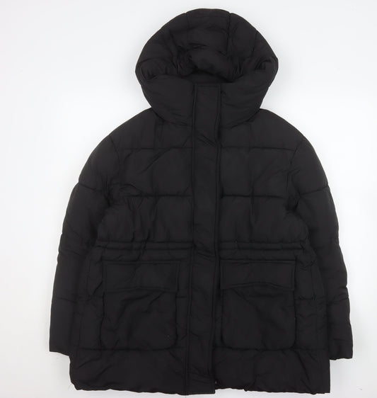 Womens UK Size S F&F Black Puffer Jacket
