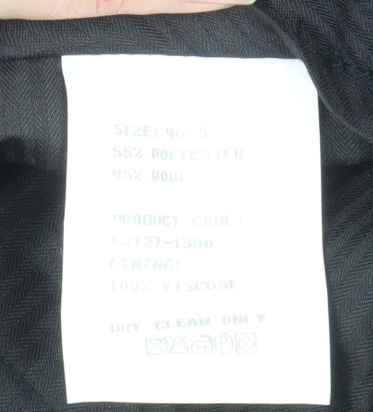 Mens UK Size 46 James Barry Regular Fit Dress Pants Black Trousers