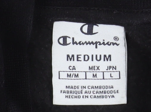 Mens UK Size M Champion Black Pullover Hoodie
