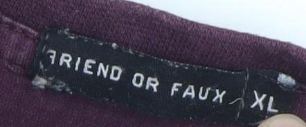 Mens UK Size XL Friend or Faux Purple T-Shirt