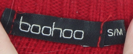 Womens UK Size S Boohoo Red Pullover Jumper