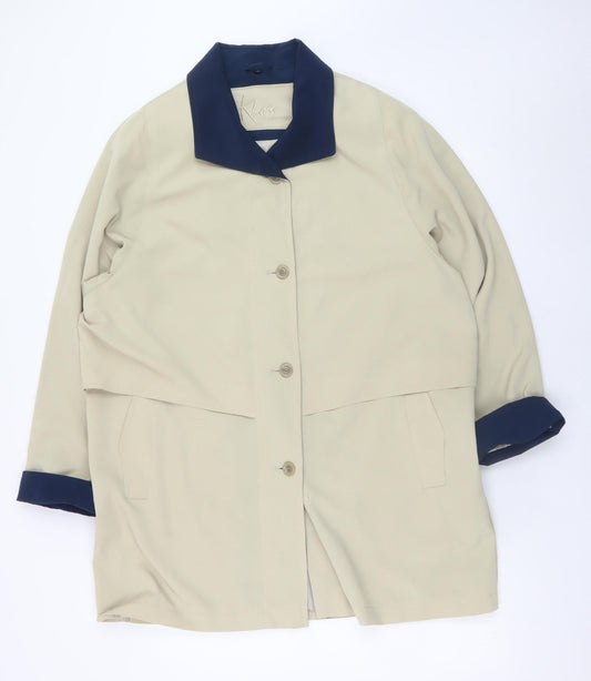 Klass Collection Women's Beige Mid-Length Coat Size 16 Polyester Lined