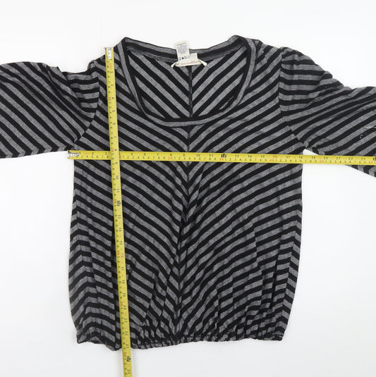 Womens UK Size L Studio M Grey Jersey Blouse