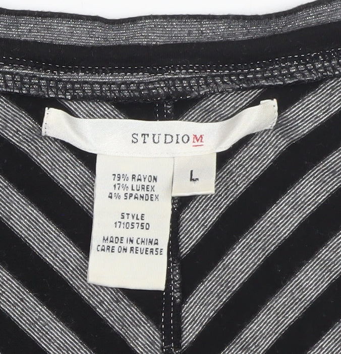 Womens UK Size L Studio M Grey Jersey Blouse