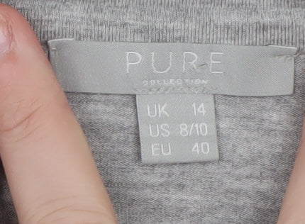 Womens UK Size 14 PURE Collection Grey Basic Blouse