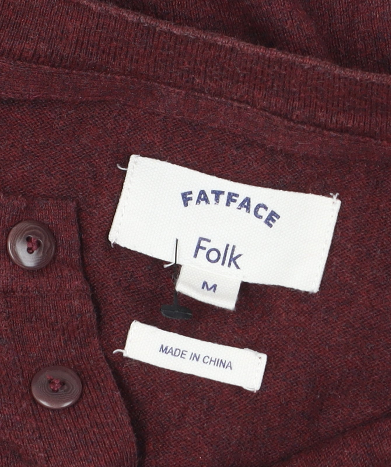 Mens UK Size M FatFace Red Henley Jumper